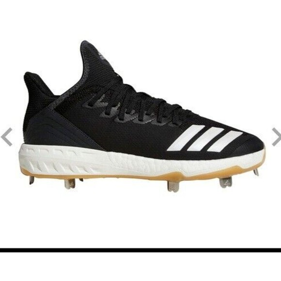 Adidas Boost Icon 4 Core‎ Black/ Gold metal Baseball Cleats Sz 13 CG5148 - Picture 1 of 8